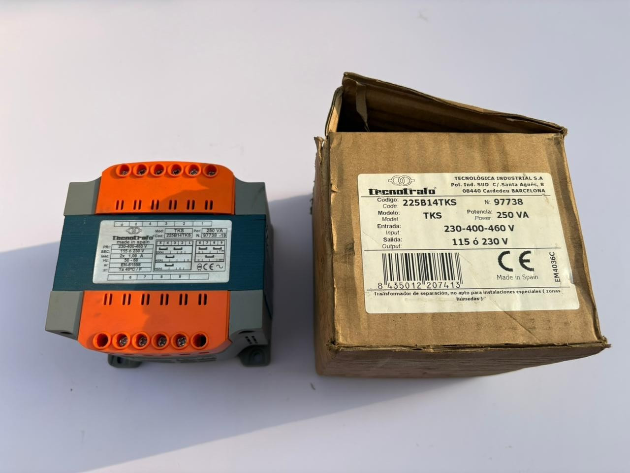 Tecnotrafo TKS Single Phrase Transformer 225B14TKS