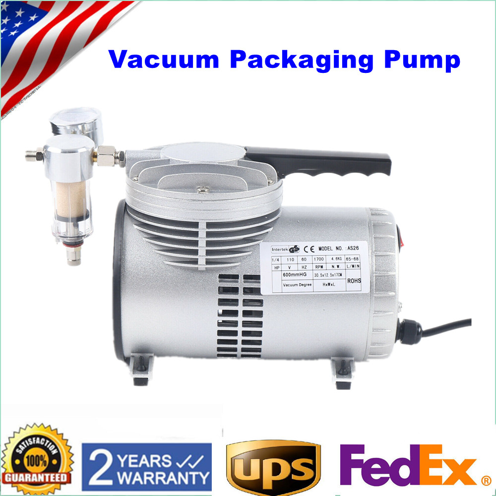 600mmHG 1/6HP Industry Oilless Lubrication Vacuum Pump Single Stage Suction Pump