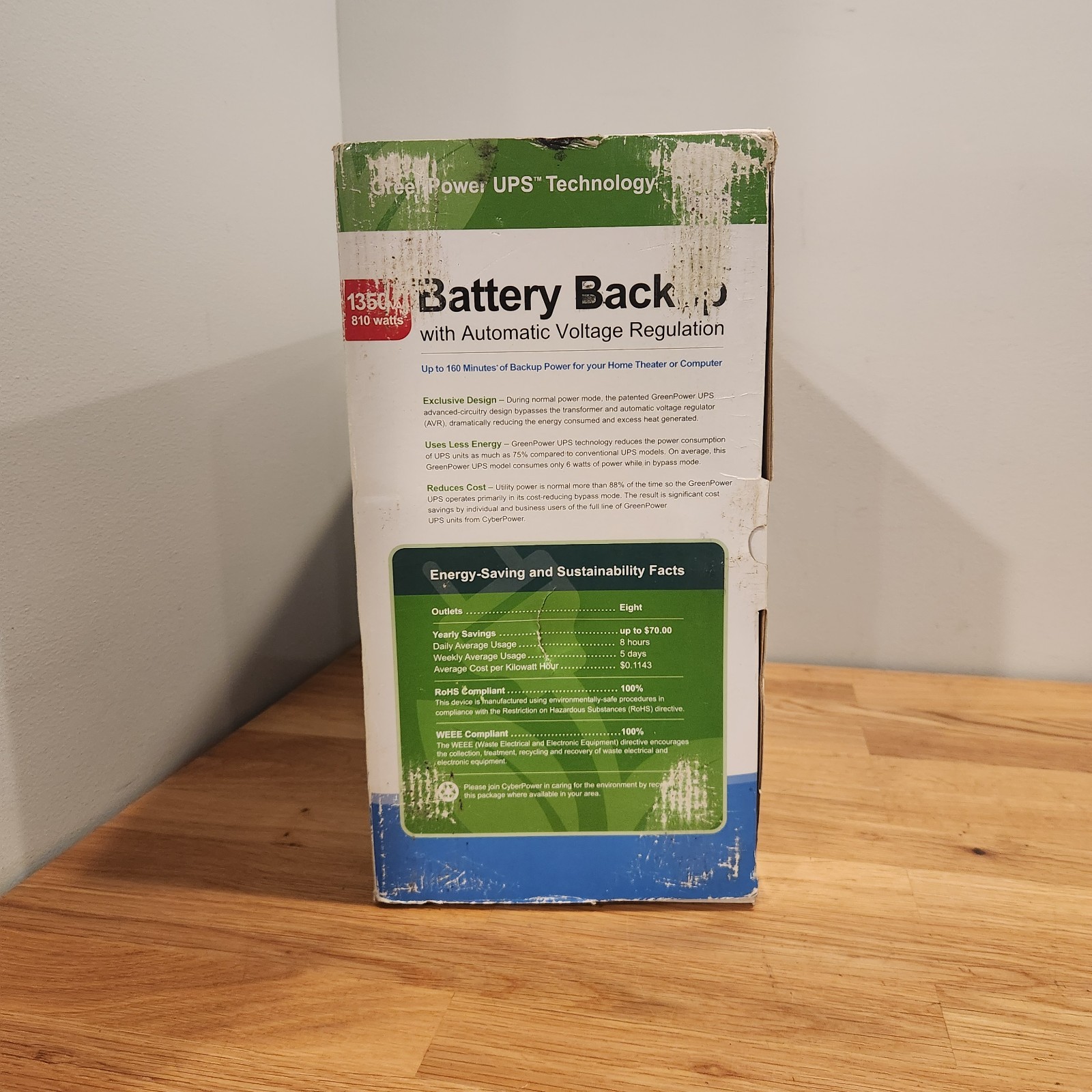 CyberPower CST1300AL Battery Backup Auto Voltage Regulation 1300VA 810W 120V