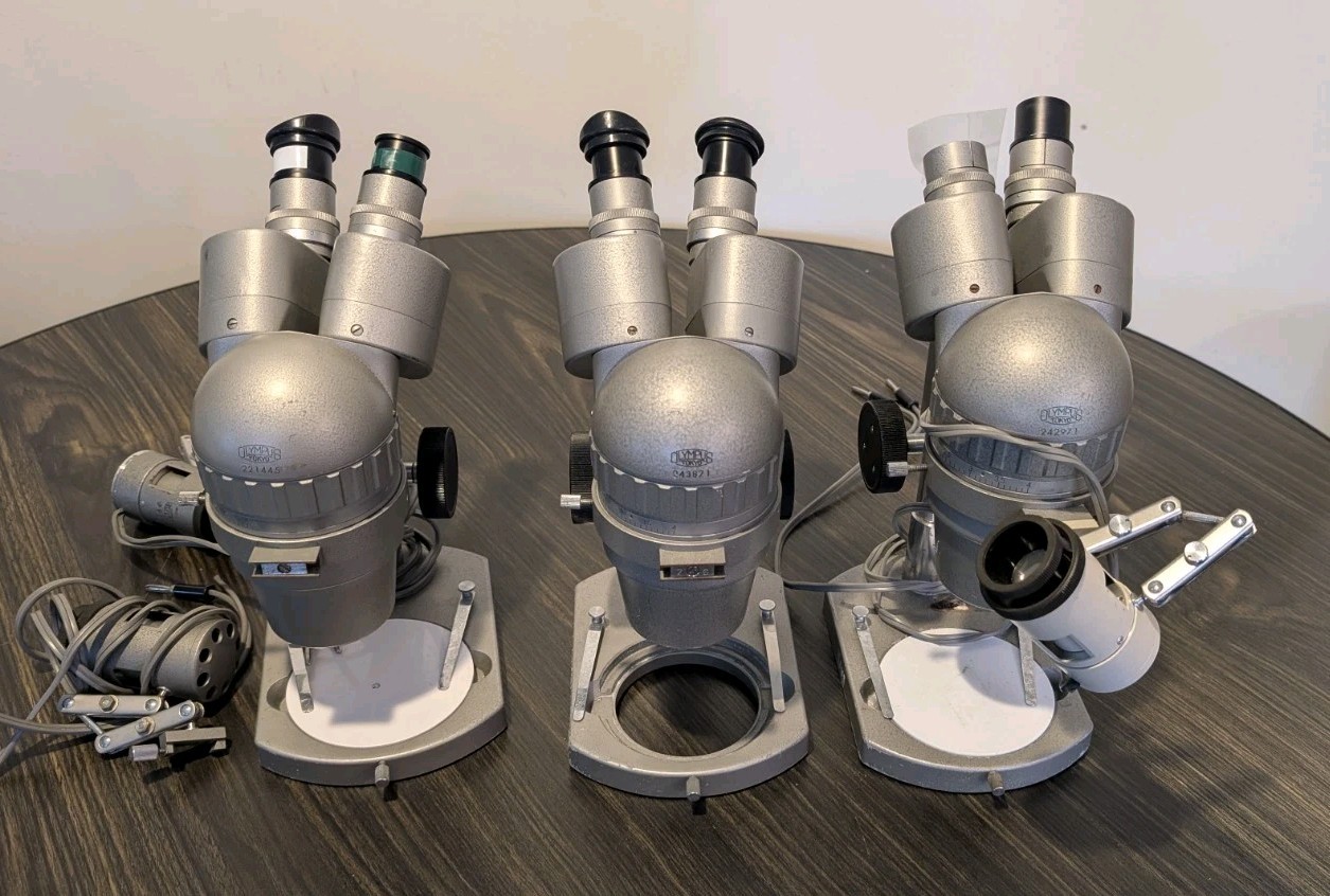 Three (3) Olympus Tokyo Stereo Microscopes