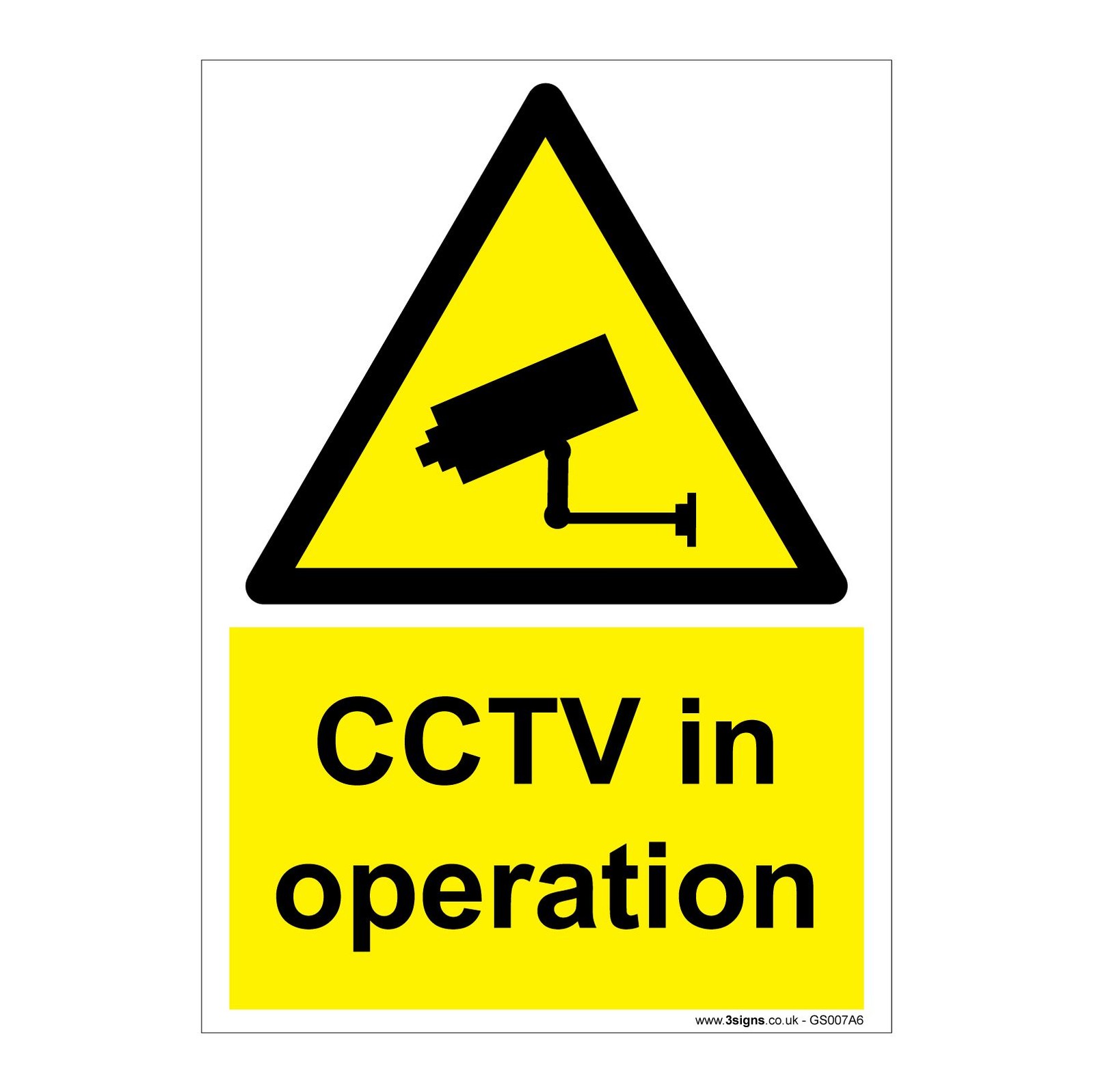CCTV in operation A6 105x148mm 1mm Rigid PVC Plastic Safety Sign