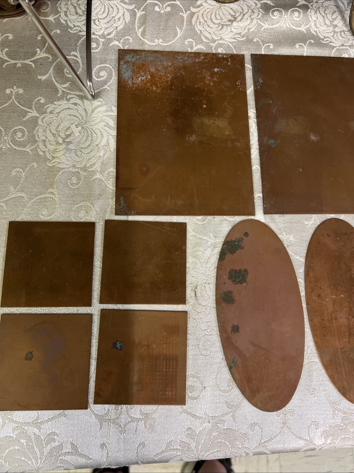 11 Pieces Copper Sheets Plates for Crafts/ Enamel Various SizesNew/old Inventory