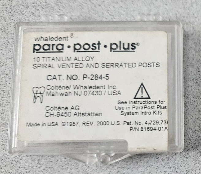 Coltene Whaledent P284-5 ParaPost Plus Titanium Posts .050″ Red 10/Pack