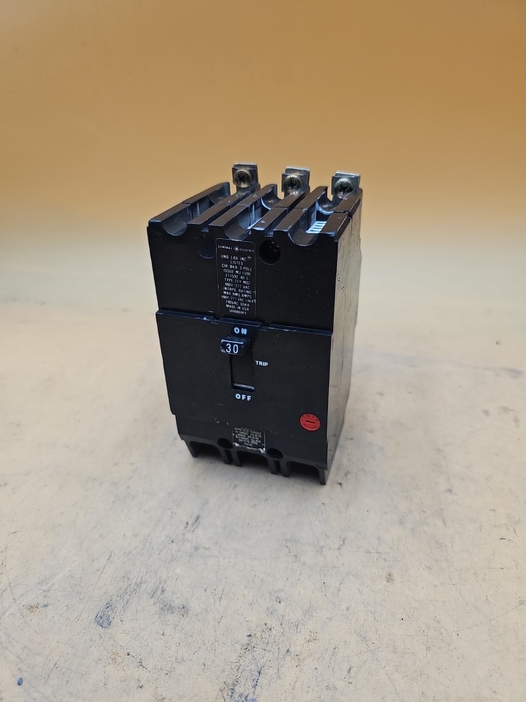 GE General Electric TEY330 3 Pole 30 Amp Type TEY Bolt On Circuit Breaker