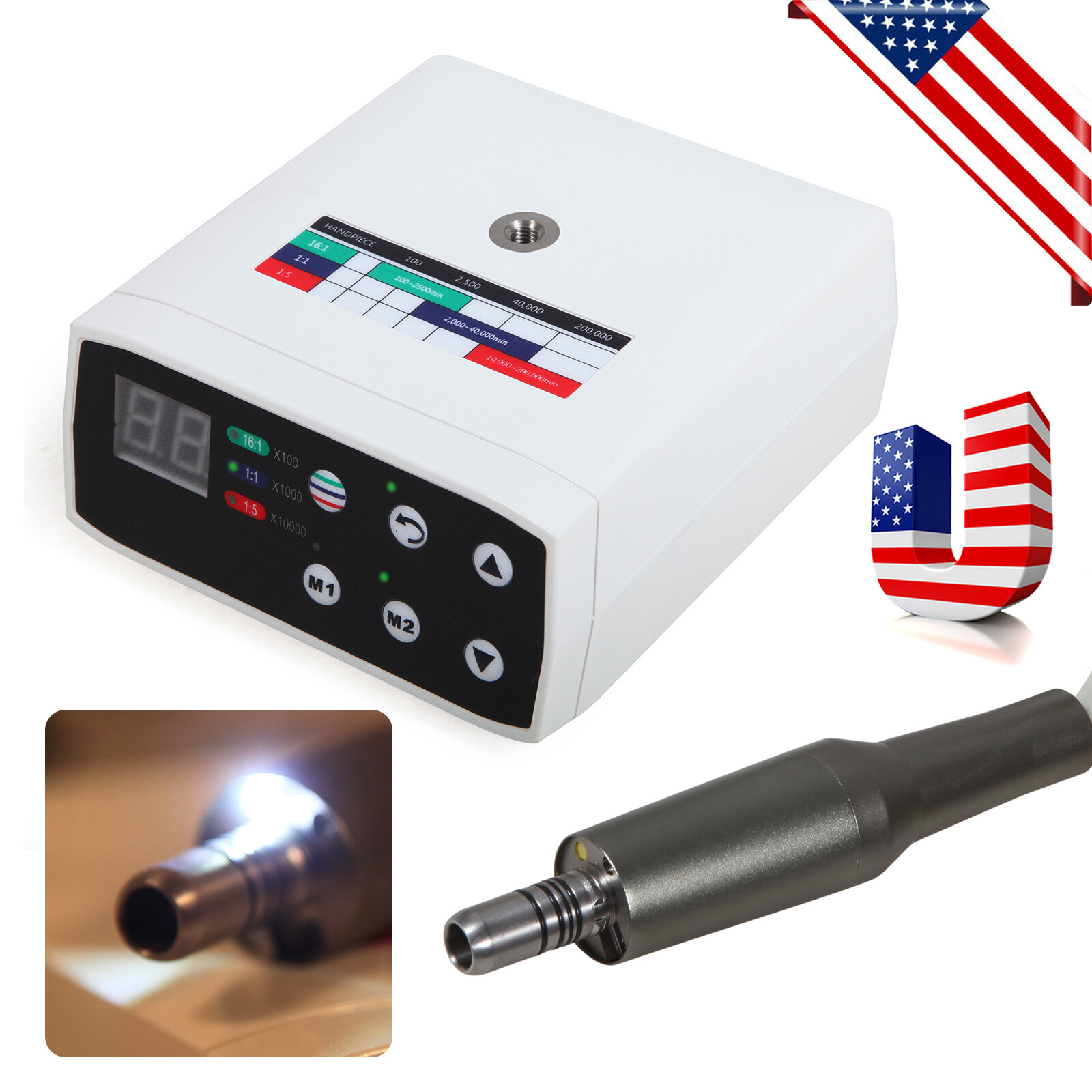 USA Dental LED Brushless Electric Micromotor Internal Motor Fit NSK 1:1/1:5/16:1
