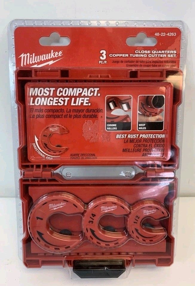 NEW Milwaukee 48-22-4263 3 Piece Close Quarters Tubing Cutter Set FREE SHIPPING!