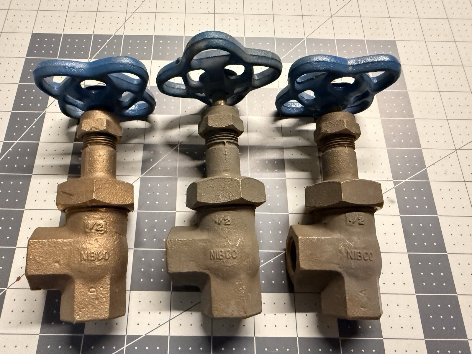 NIBCO (NIBCO/SCOTT) T-375-B ½” Class 300 bronze angle valves (lot of 3)