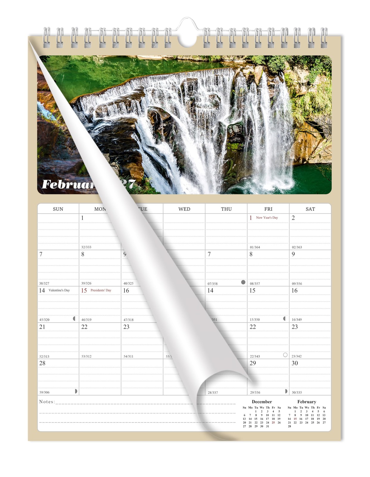 2026-2027 Wall Calendar Spiral-bound Twin-Wire Binding – 18 Months multicolor