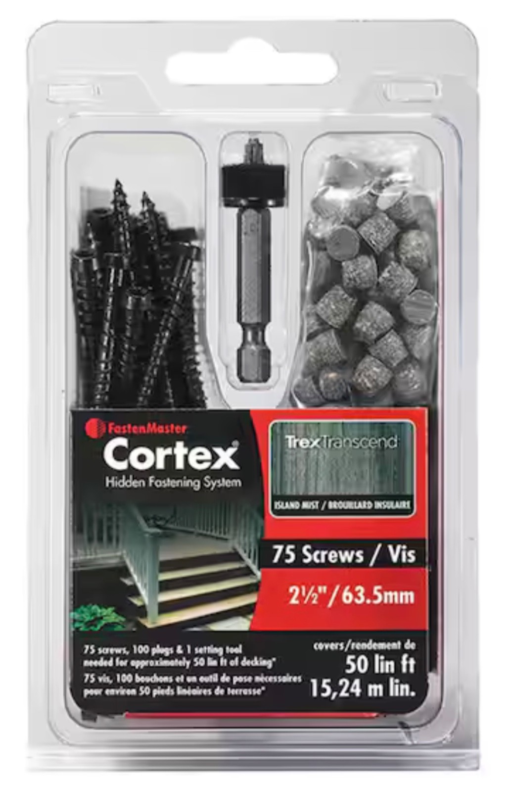 FastenMaster Cortex Hidden Fasteners 2-1/2″, Island Mist, FMCTX-TX75TSLM (75ct)