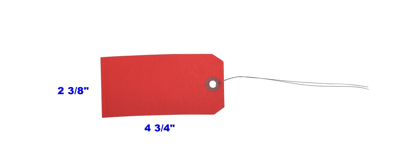 100 pcs of 4 3/4″ x 2 3/8″ Size 5 Red Cardstock Hang Tag Tags with Wire 13 Pt