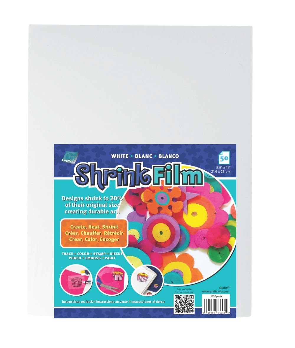 Shrink Film – White Opaque 8.5″x11″ Sheets, Design Your Art and Shrink It to …