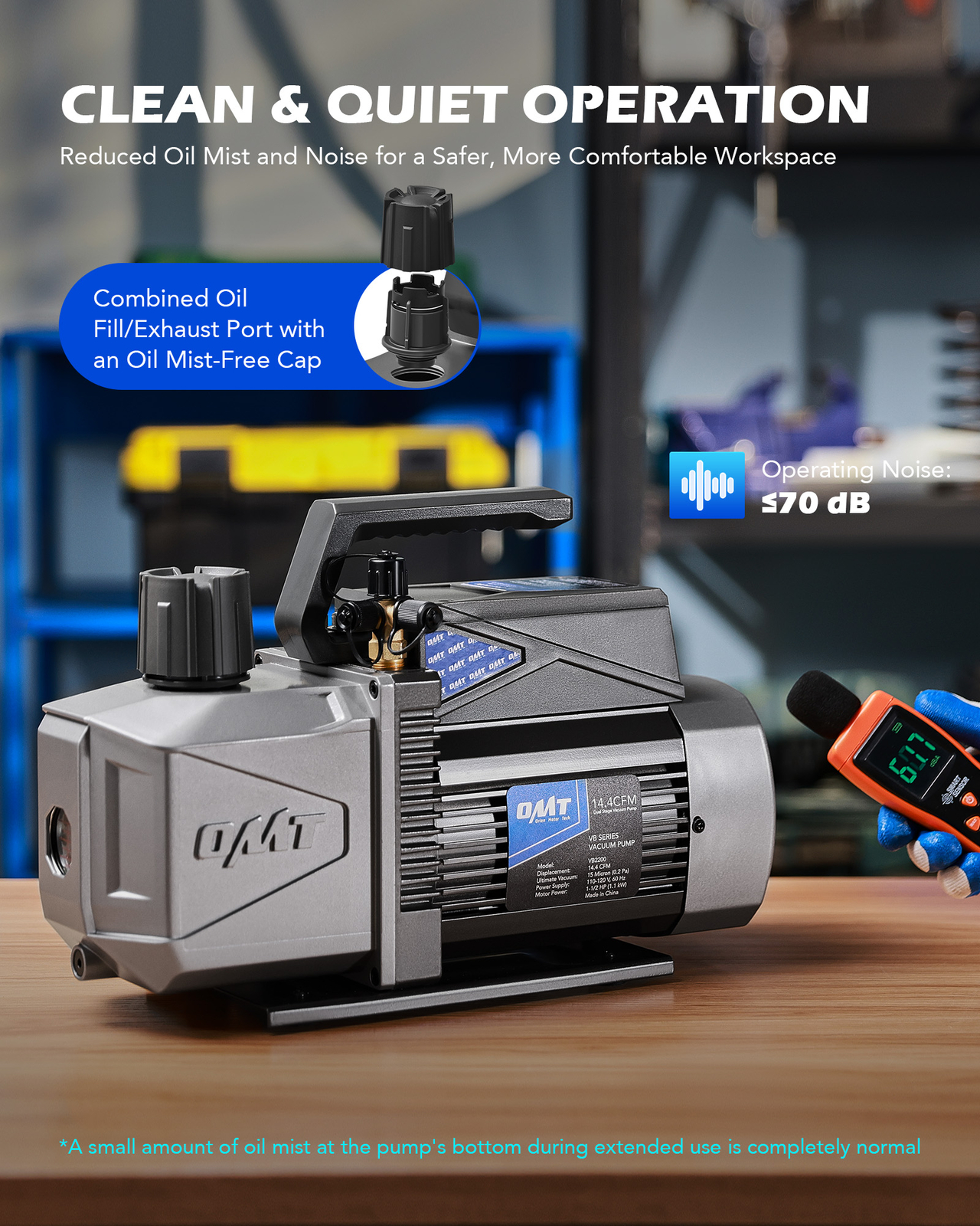 14.4cfm 1.5hp Vacuum Pump HVAC 2 Stage Vacuum Pump R134a R22 R410a 2x Oil Bottle