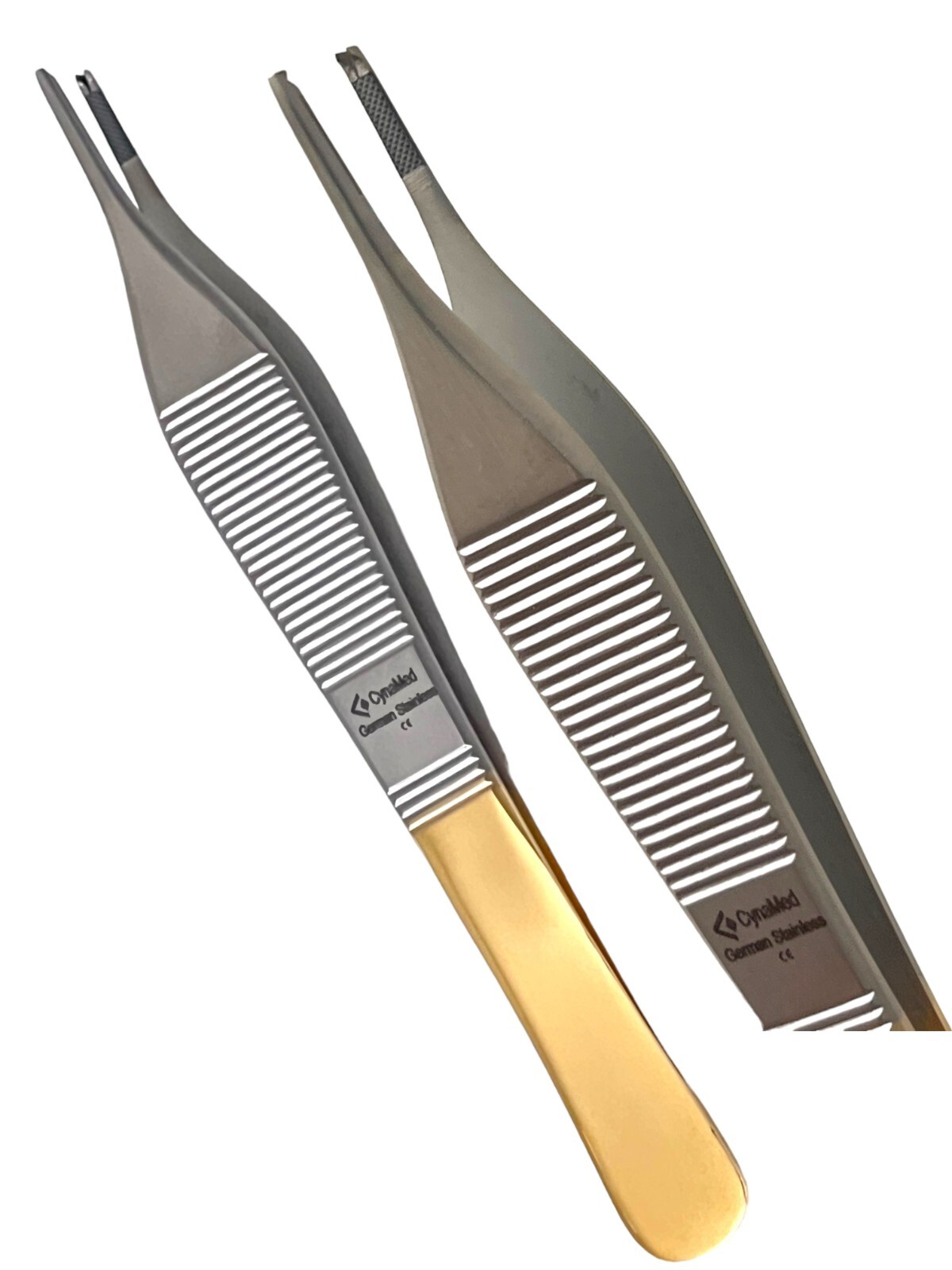 German T/C Adson Tissue Forceps 1×2 Rat Tooth,Brown ,Serrated Teeth Surgical Ins