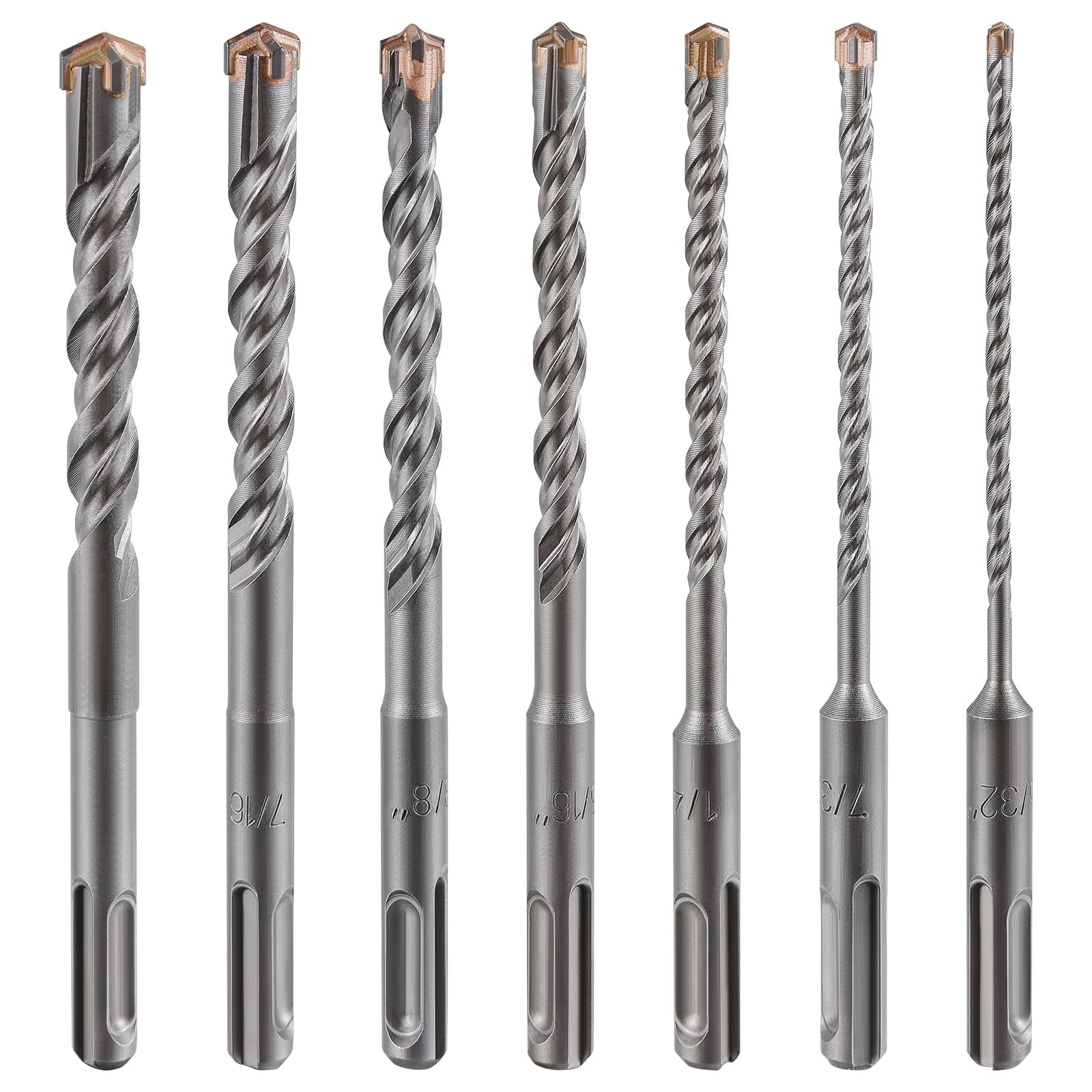 3 Pcs Long Concrete Drill Bit Set 1/4 Inch Cross Tip 10 to 12 Inch Masonry Kit