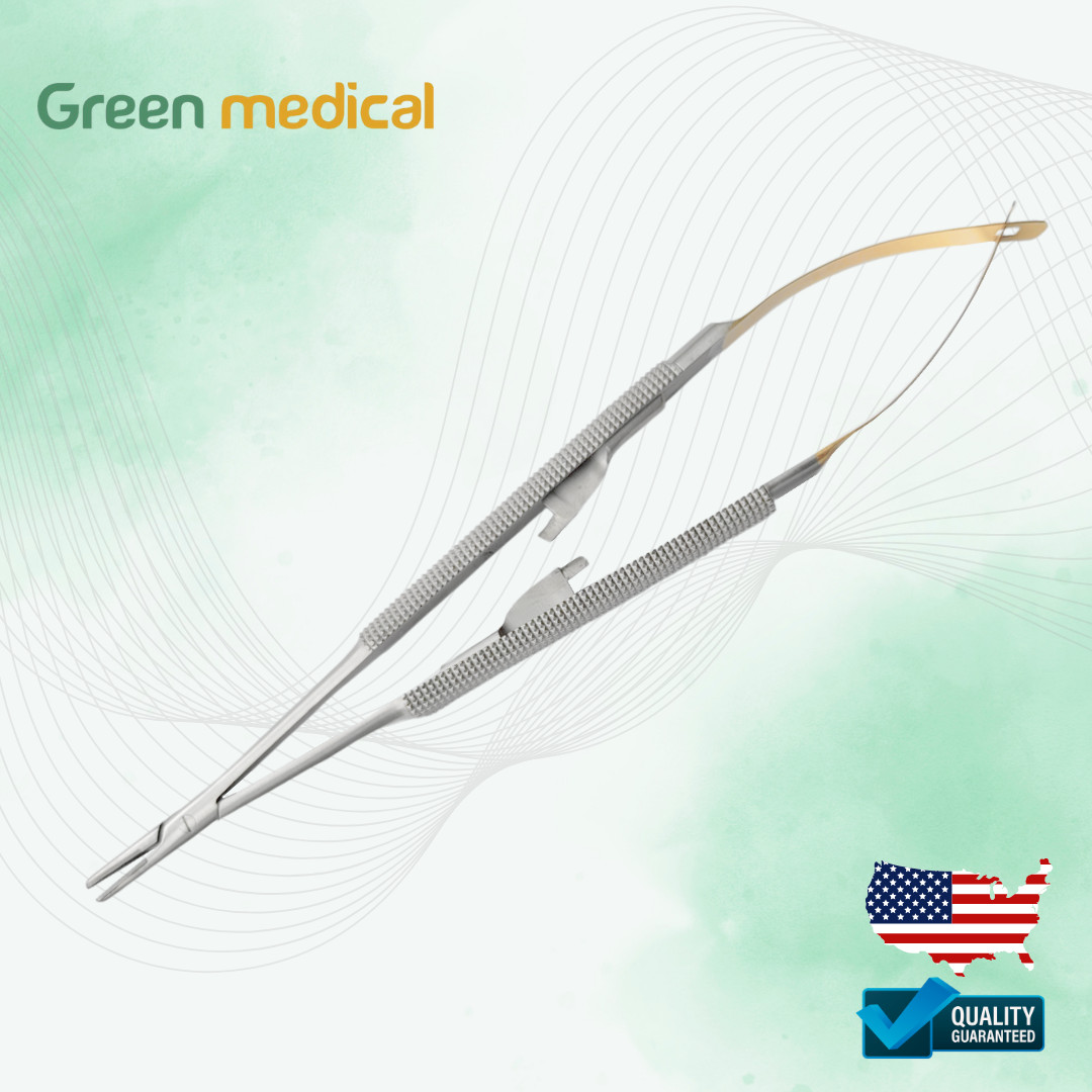 Castroviejo Needle Holder 14 cm Straight 5.5 ”with lock TC gold surgical suture