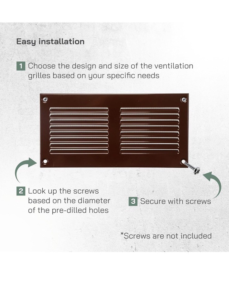 8×4 Brown Air Duct Vent Cover 5-Pack Metal Rectangle w Screen New FAST SHIPPING