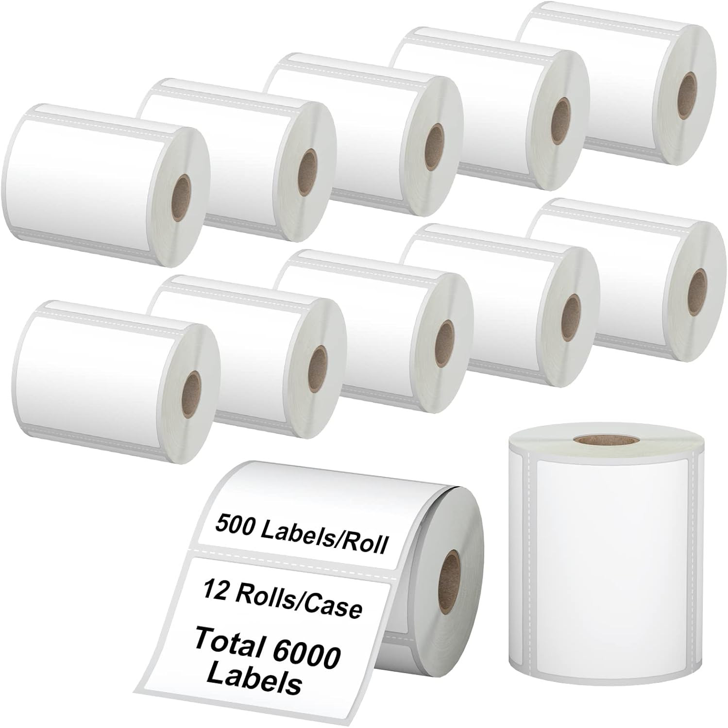 6000 Thermal Shipping Labels – 12 Rolls 4″x3″ for Zebra & Rollo Printers