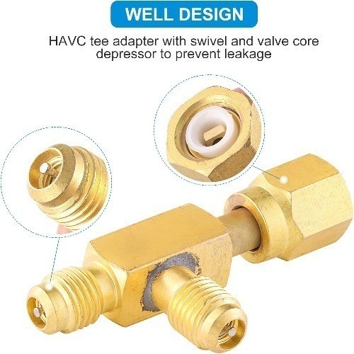 Access Tee, 1/4” Valves Core Tee Adapter with Swivel Conne Style: Tee Adapter