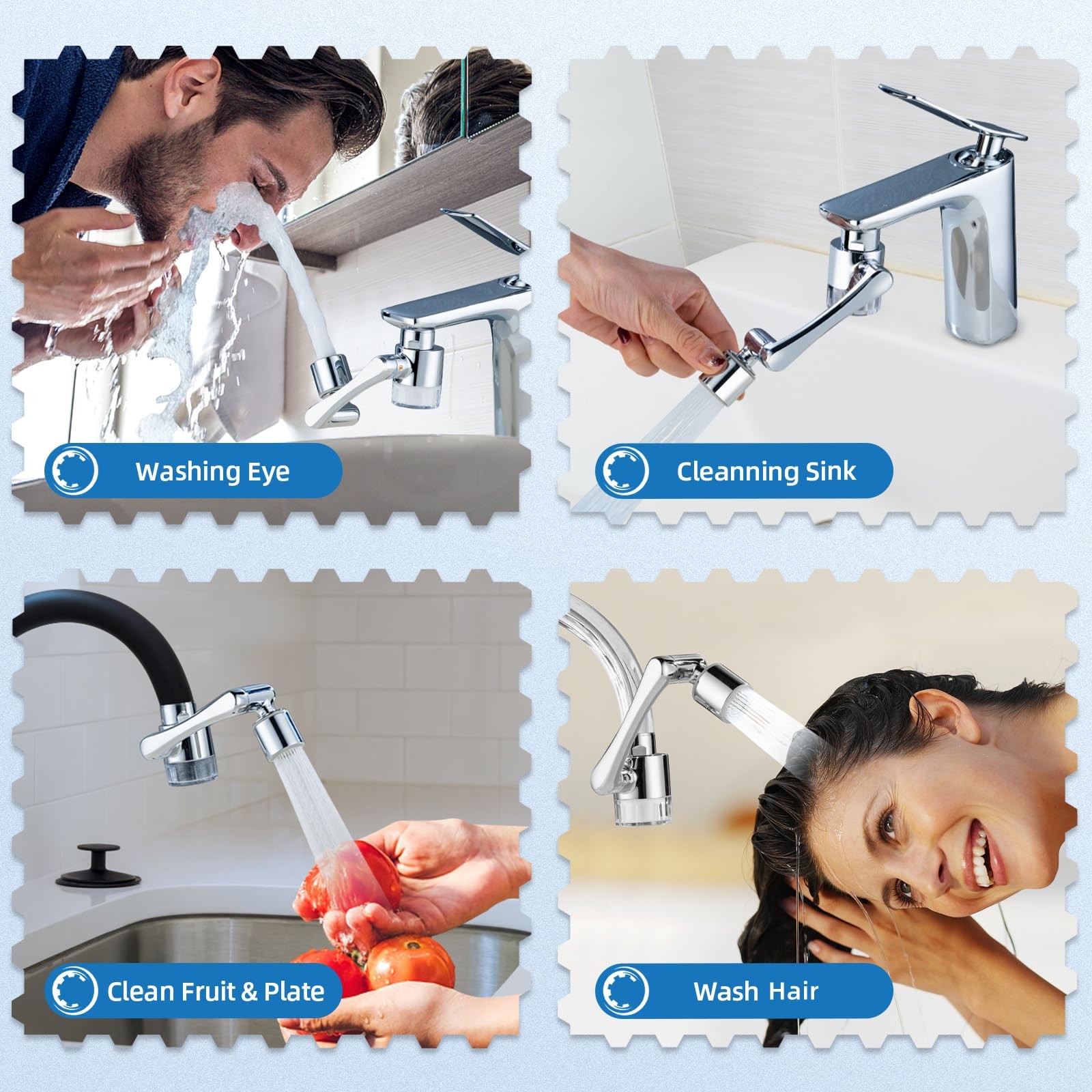 CECEFIN Water-Filter for Sink-Faucet C- Silver2- Filtered Swivel Aerator