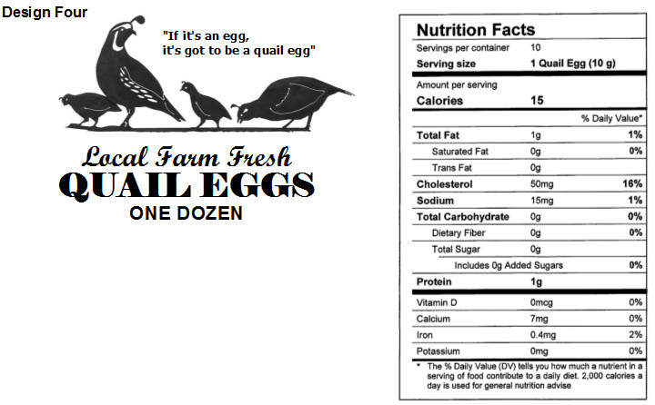 QUAIL EGG CARTON LABELS 25/LABELS (CARTON NOT INCLUDED)