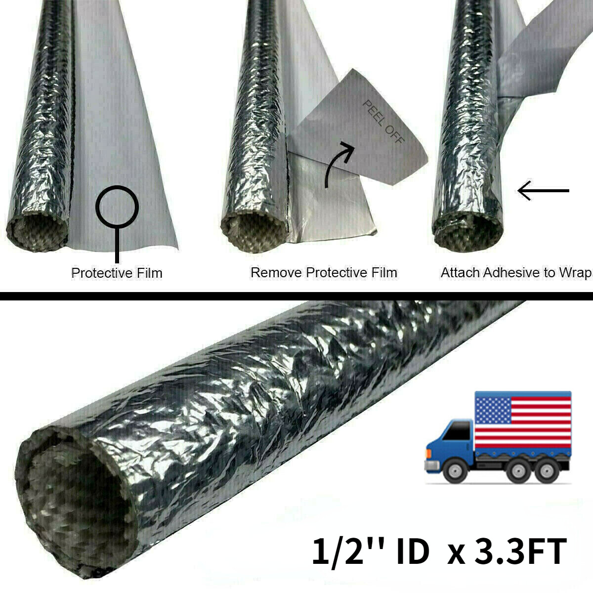 1/2″ Automotive Cable Wire Loom High Temp Protection Sleeve Wrap for Hose Line