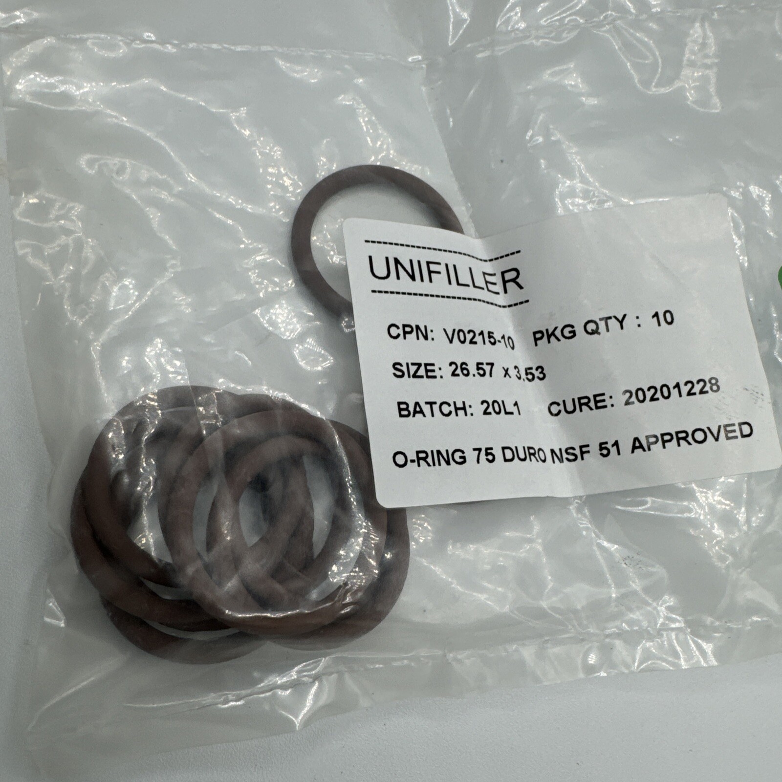 Unifiller V0215-10 O-RING FOOD SERVICE 215 10PK