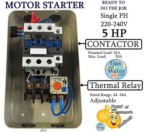 Magnetic Electric Motor Starter Control 5 Hp Single Phase 220/240v 22-34a wit…