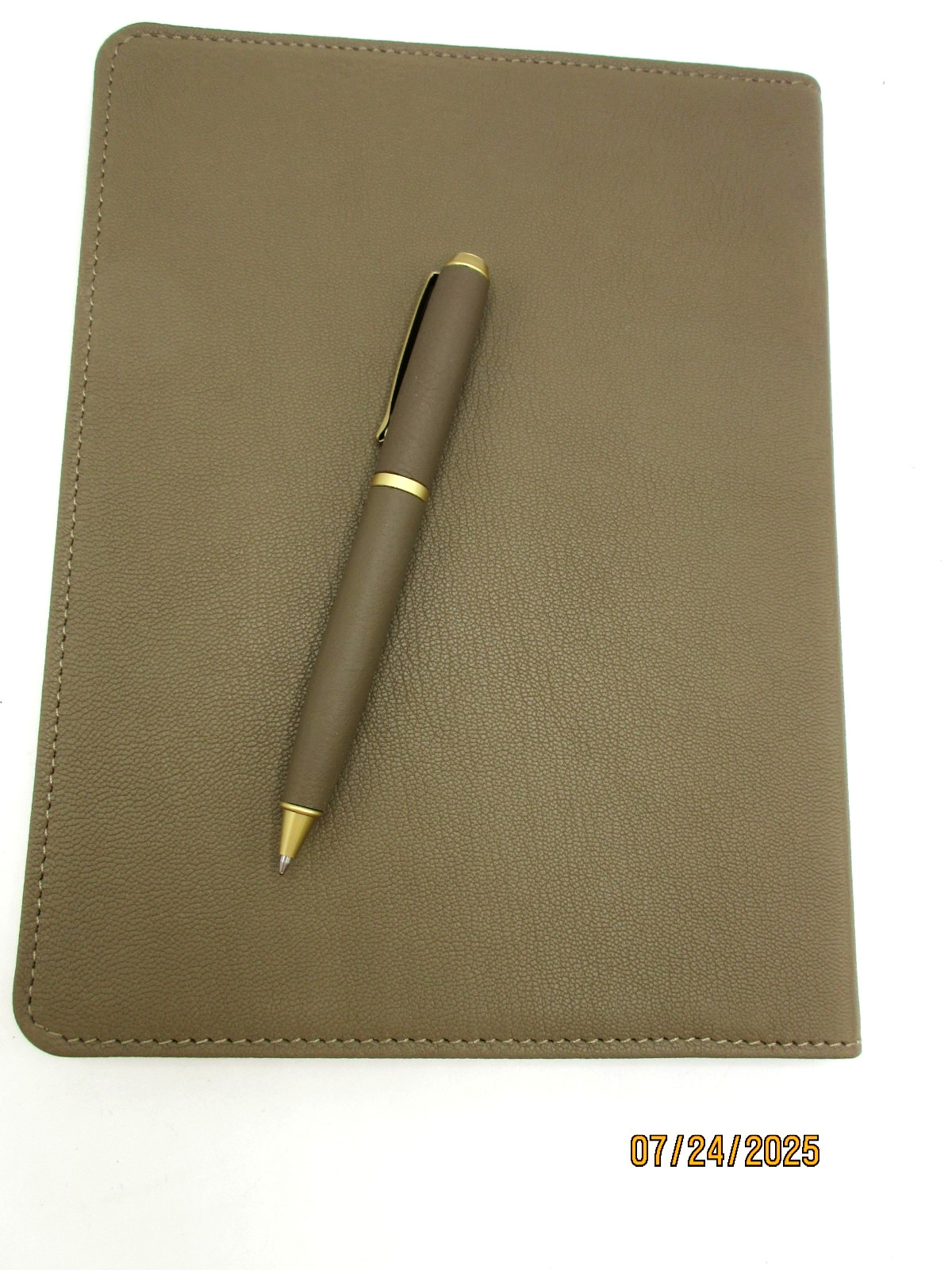Graphic Image Notebook Refillable 9″ Goat Leather Spiral Lined Pages STONE