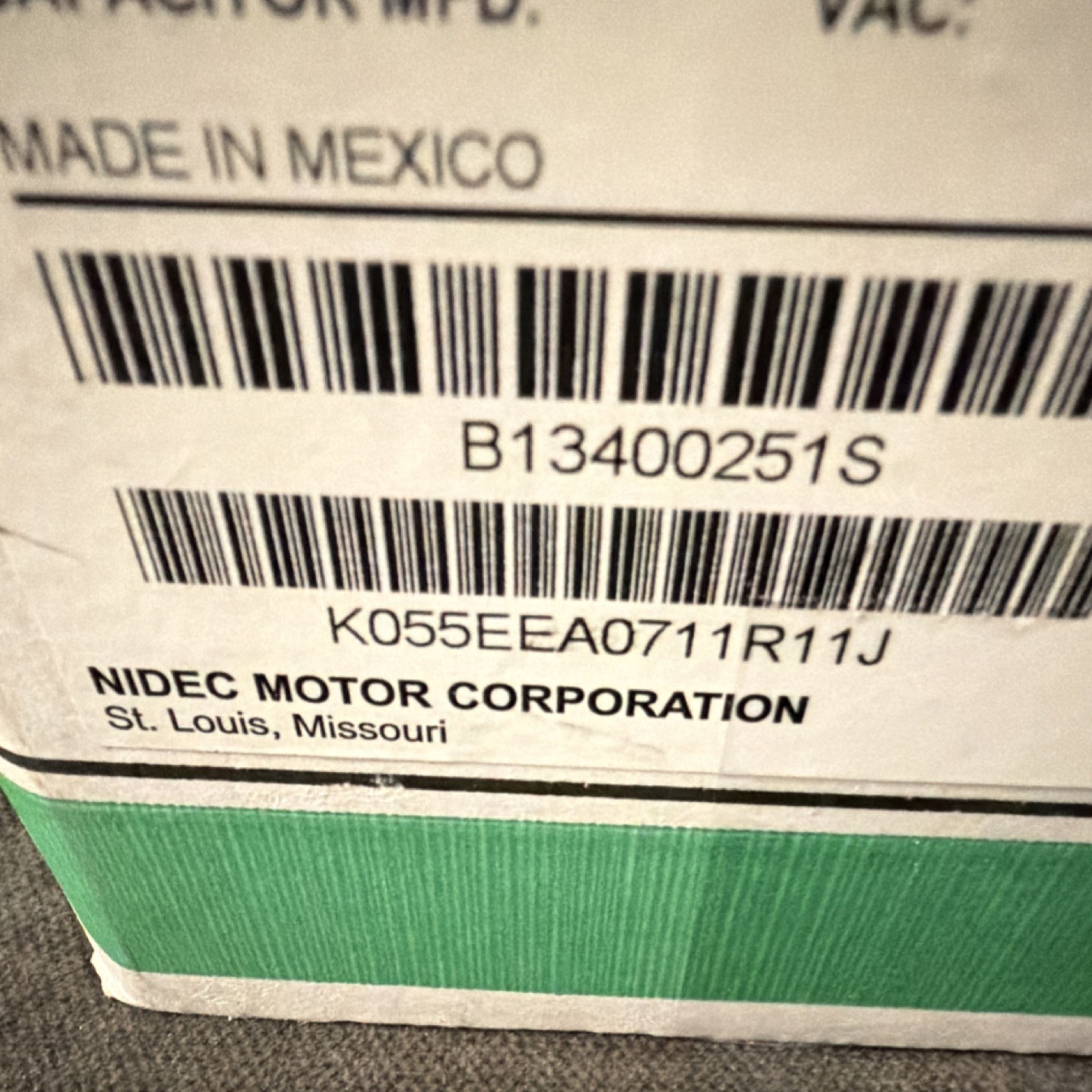 U.S. MOTORS B13400251S Condenser Fan Motor 208-230V 1.0A 1075 RPM CCW 1PH
