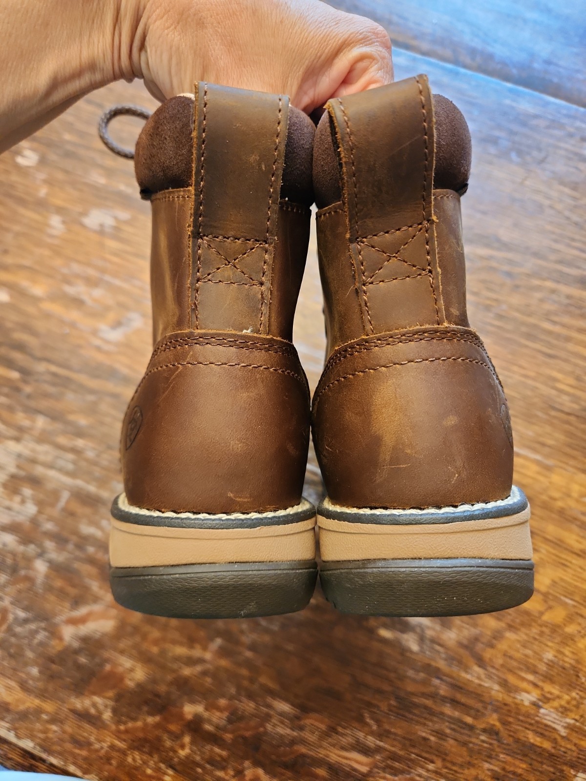NWNT Ariat Anthem Round Toe Lacer Waterproof Boot Woman 10035822 BROWN 7B.