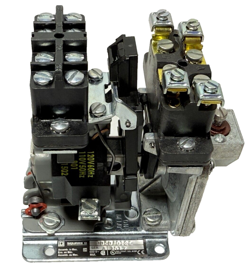 Square D 9050AO10EV02 Timing Relay,Pneumatic,On Delay,0.1 to 60s,15A,600V,120VAC