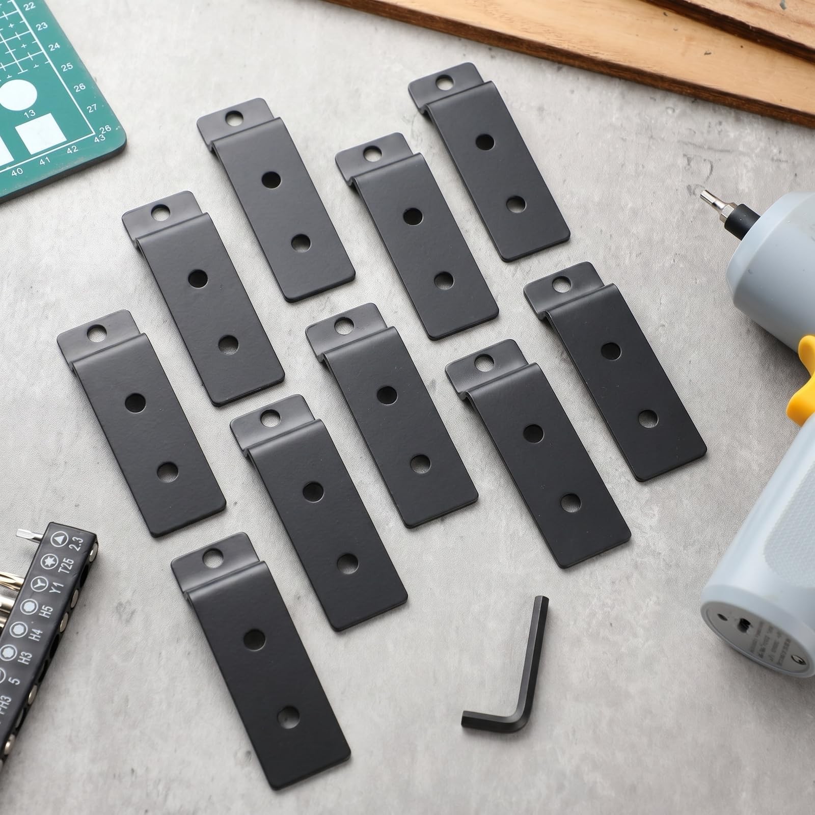 Black Slatwall Metal Plate Mount Backplate Mounting Adapter Bracket 10 PCS