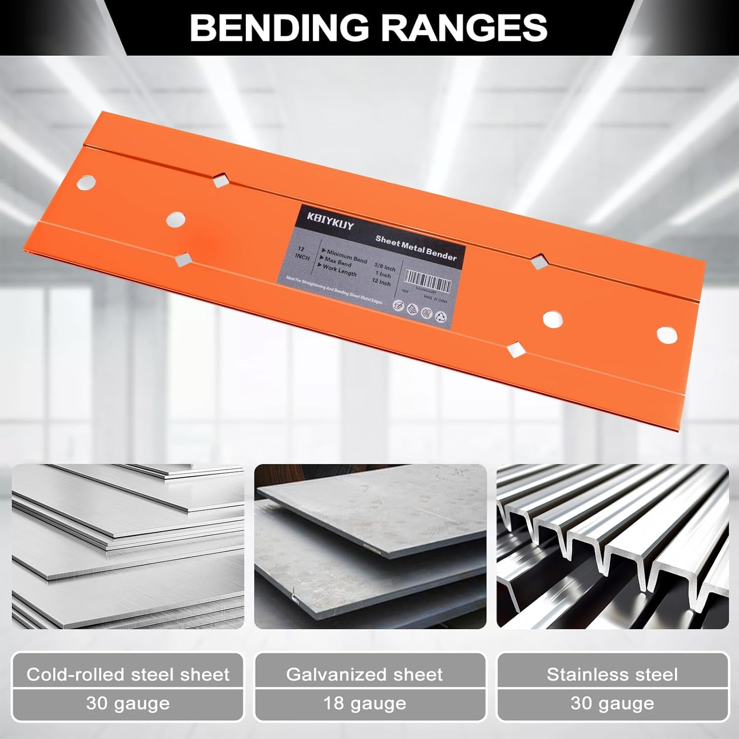 Sheet Metal Bender Folding Tool, 12 Inch Hand Seamer for HVAC Ductwork, Roofing