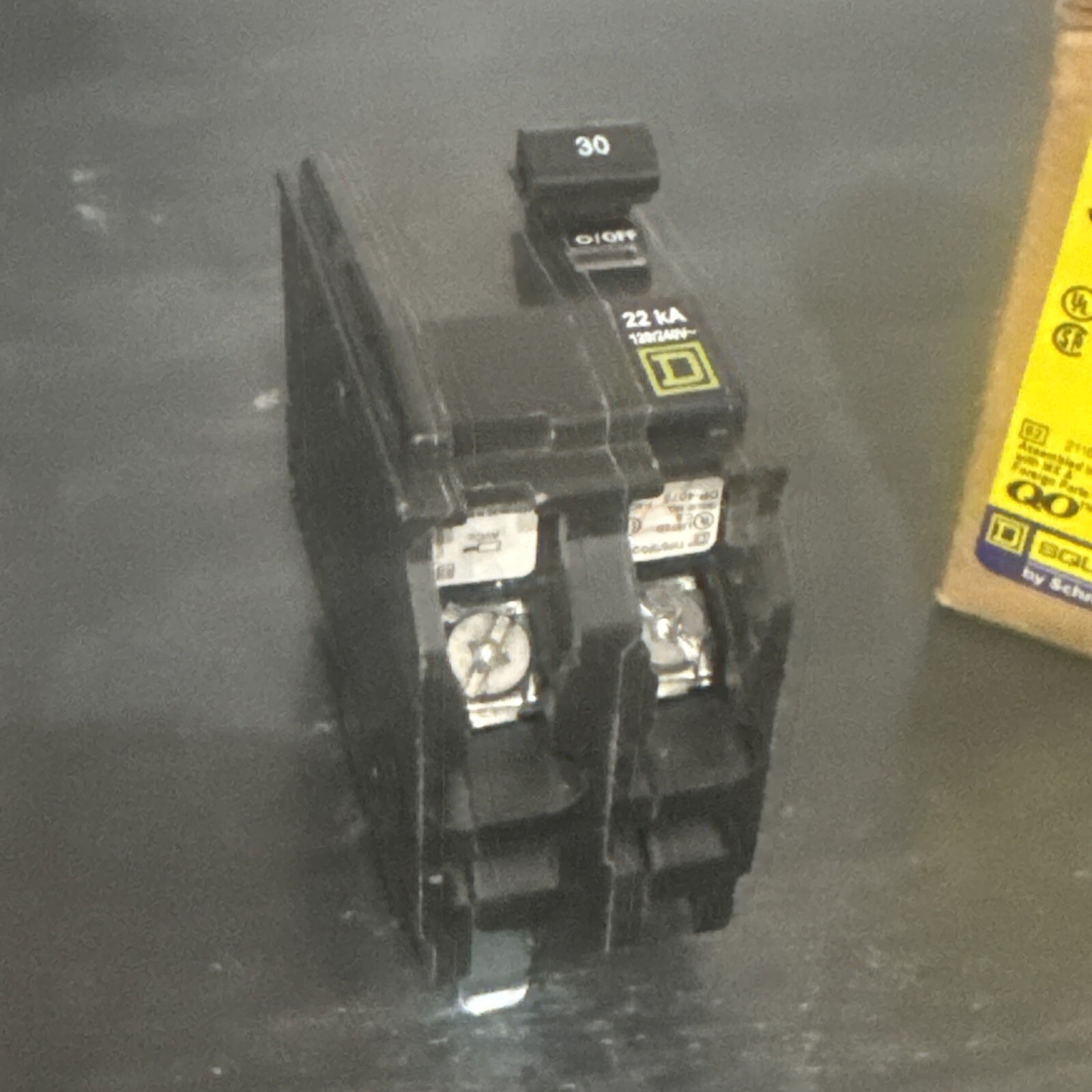 New Square D QO230VH 2 Pole 240V 22kA Snap-in Miniature Circuit Breaker.