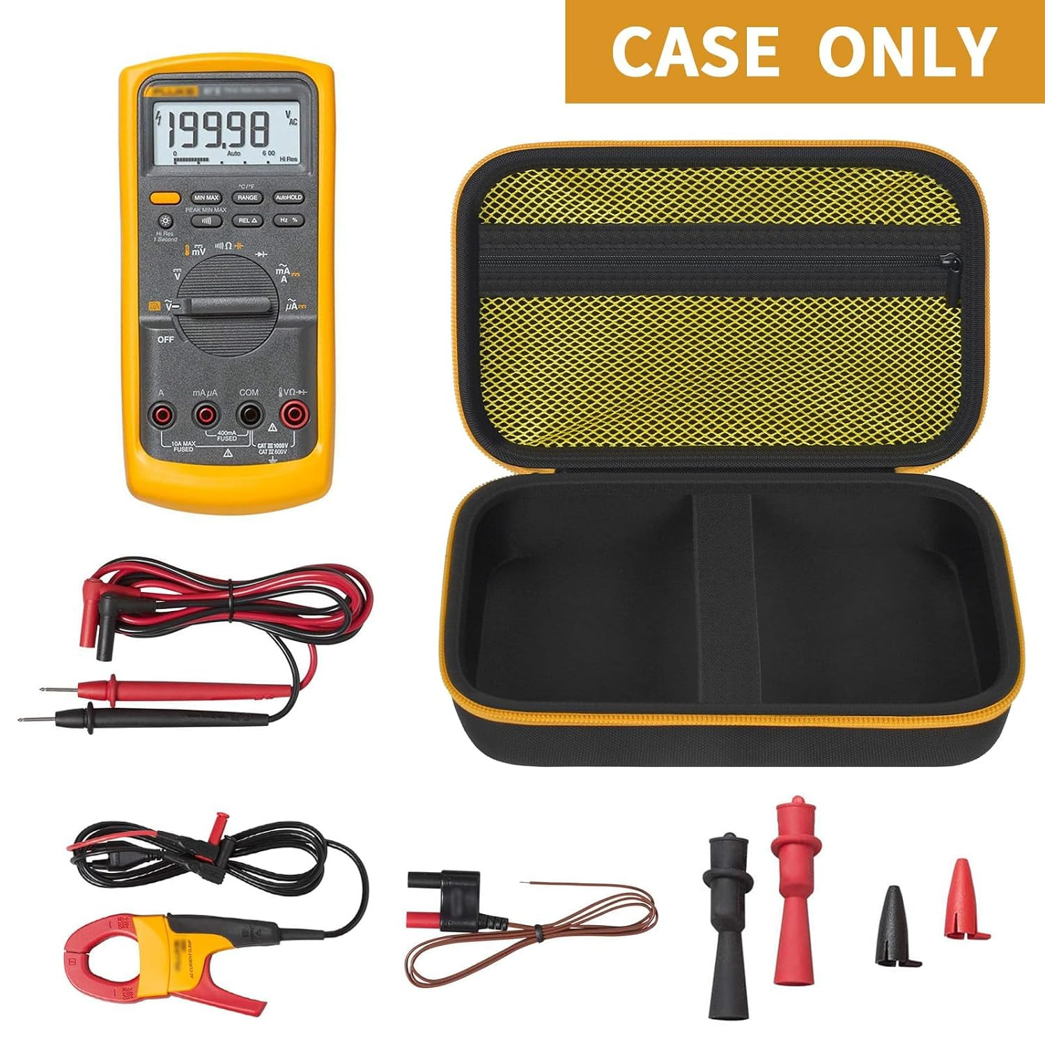 Protective Travel Storage Bag Hard Carrying Case for Fluke 87-V/ 88V/ 15B+/ 17B