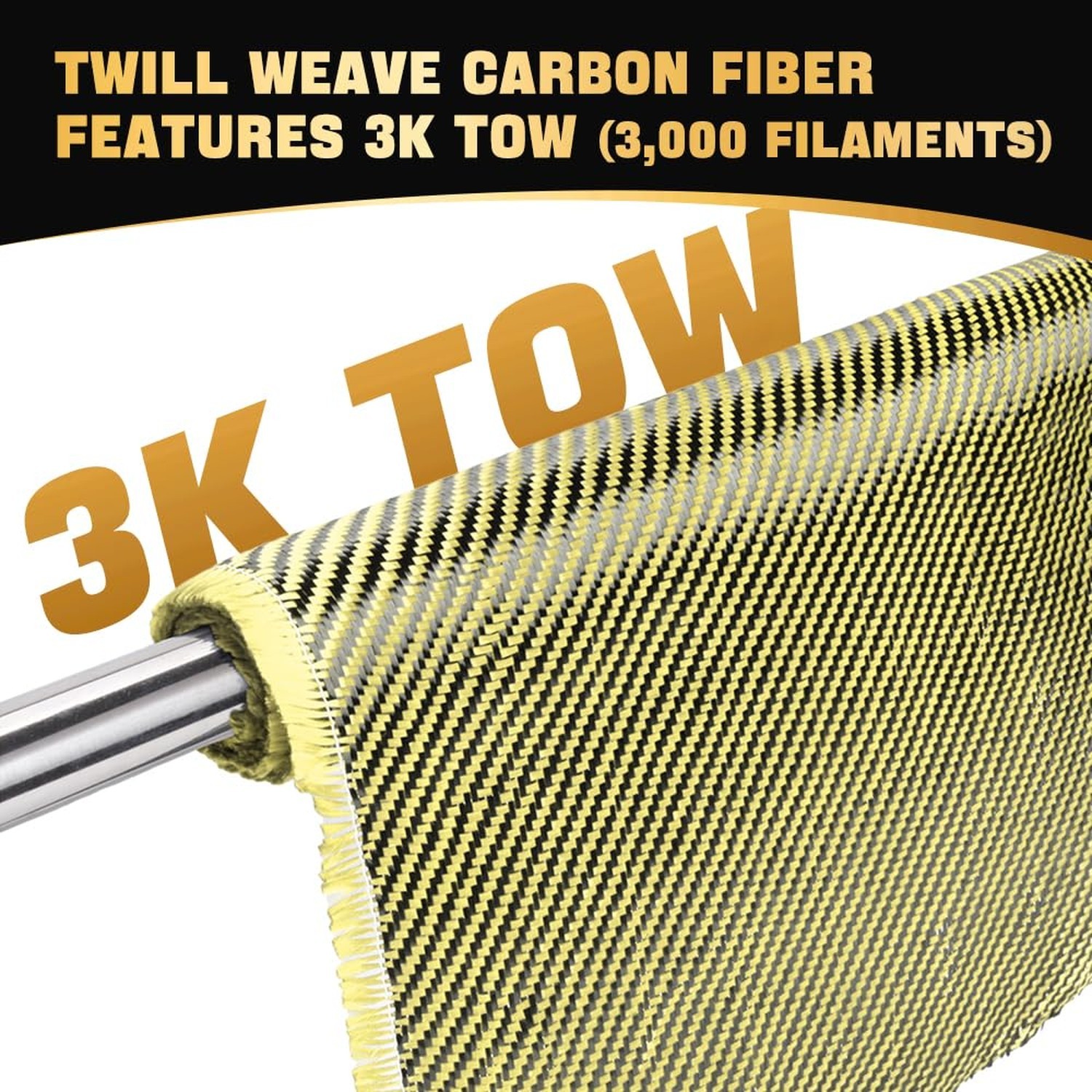 BARTOO 4.9ft x 12″ Carbon Fiber Cloth Roll, 2 x 2 Twill Weave 3k/220g High St…
