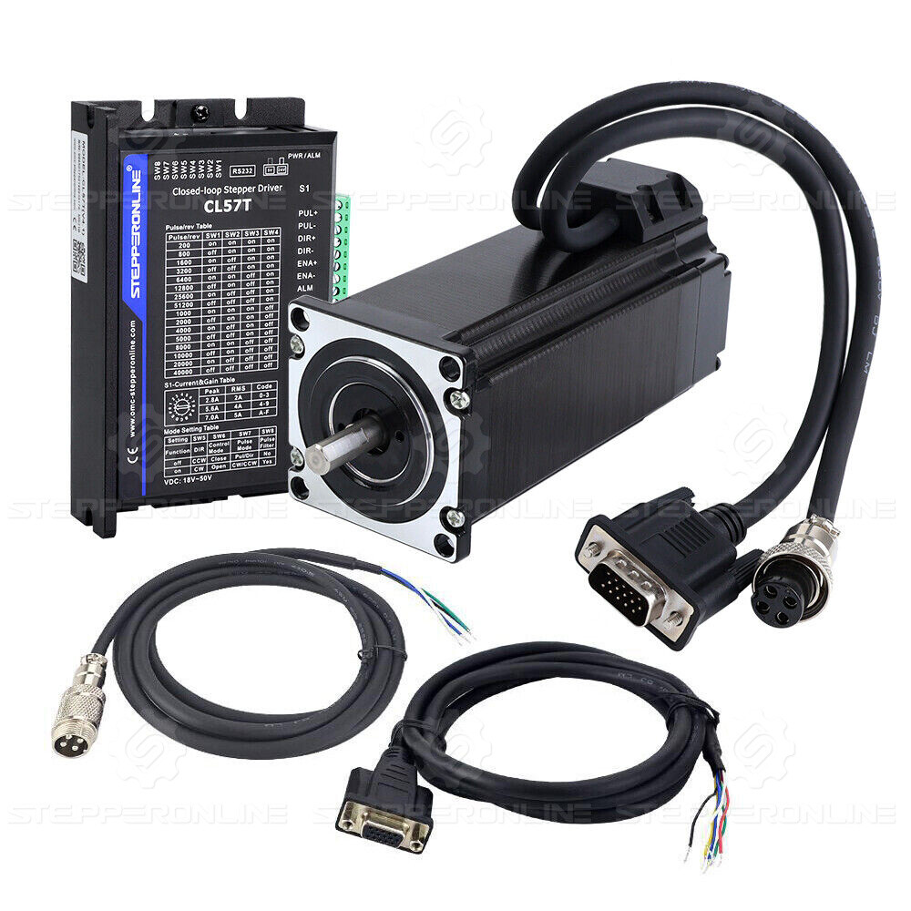 STEPPERONLINE 3Nm Nema 23 Closed Loop Stepper Motor 425oz.in & Driver CL57T Kit