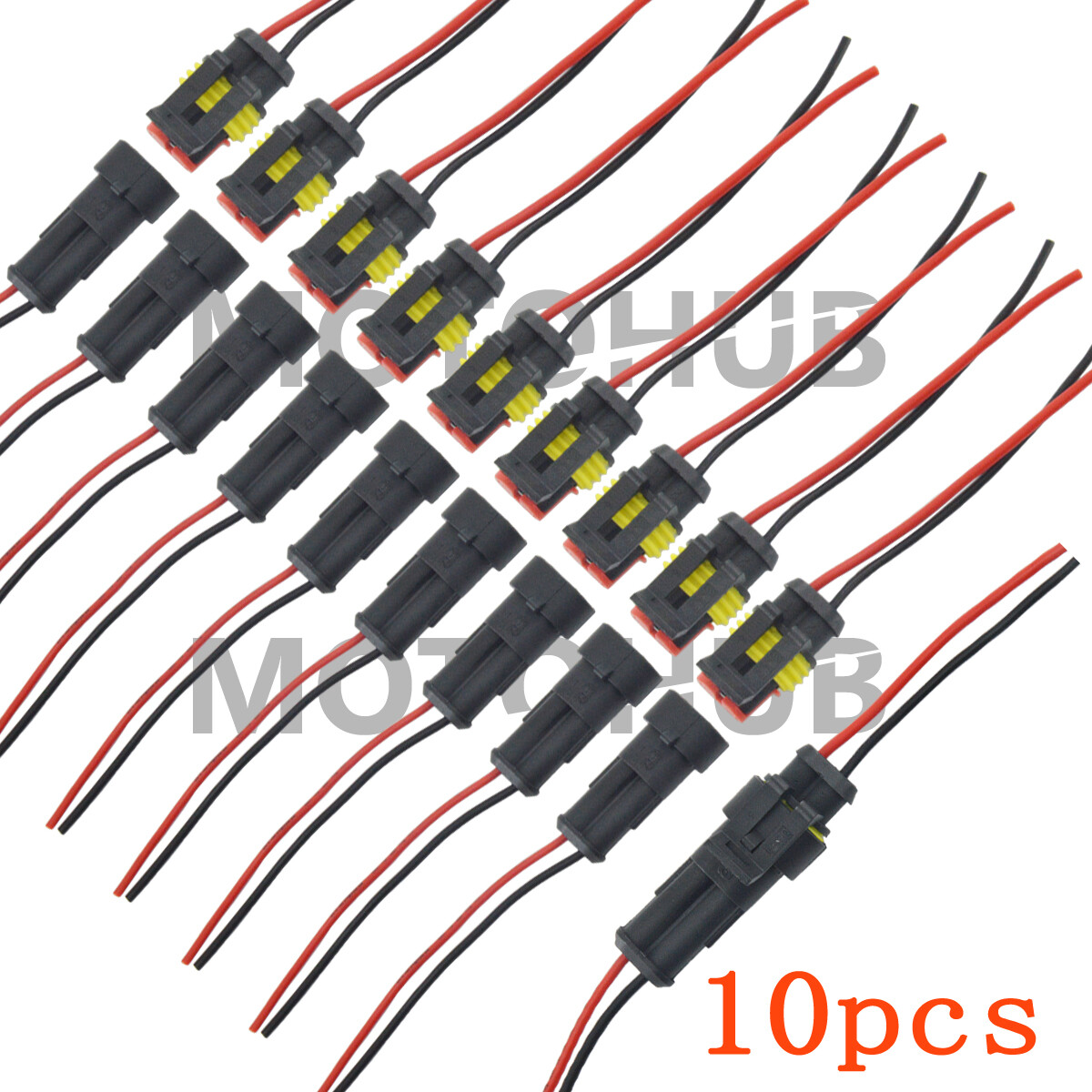10x Waterproof Electrical Wire Connector Plug Cable Superseal Amp/Tyco 2Pin 12V