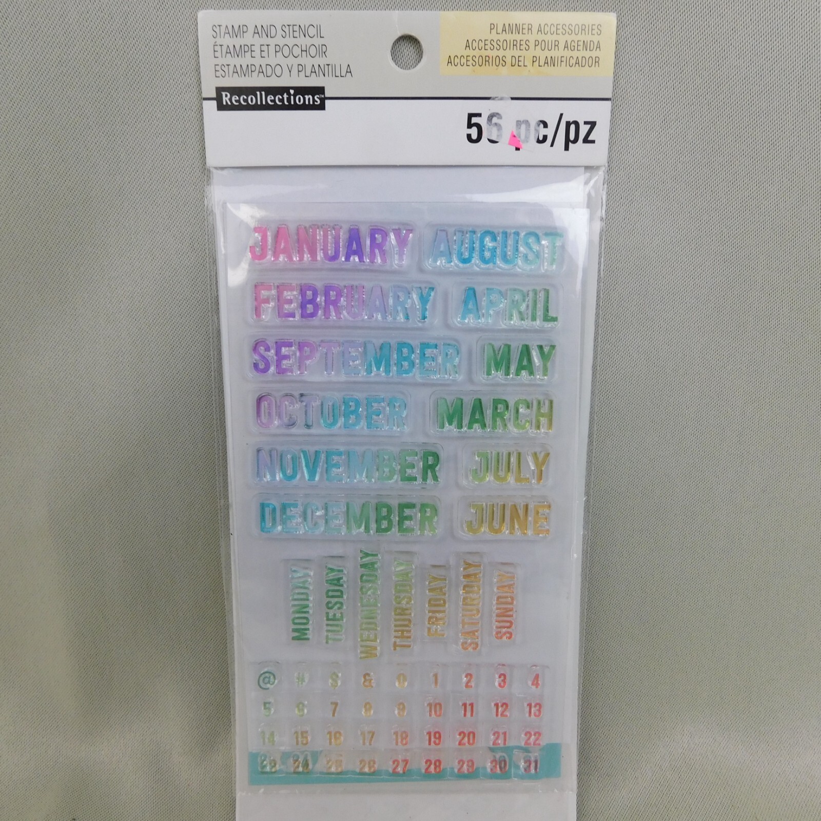 Recollections Creative Year Planner Stamps Lot Months Days Numbers Events