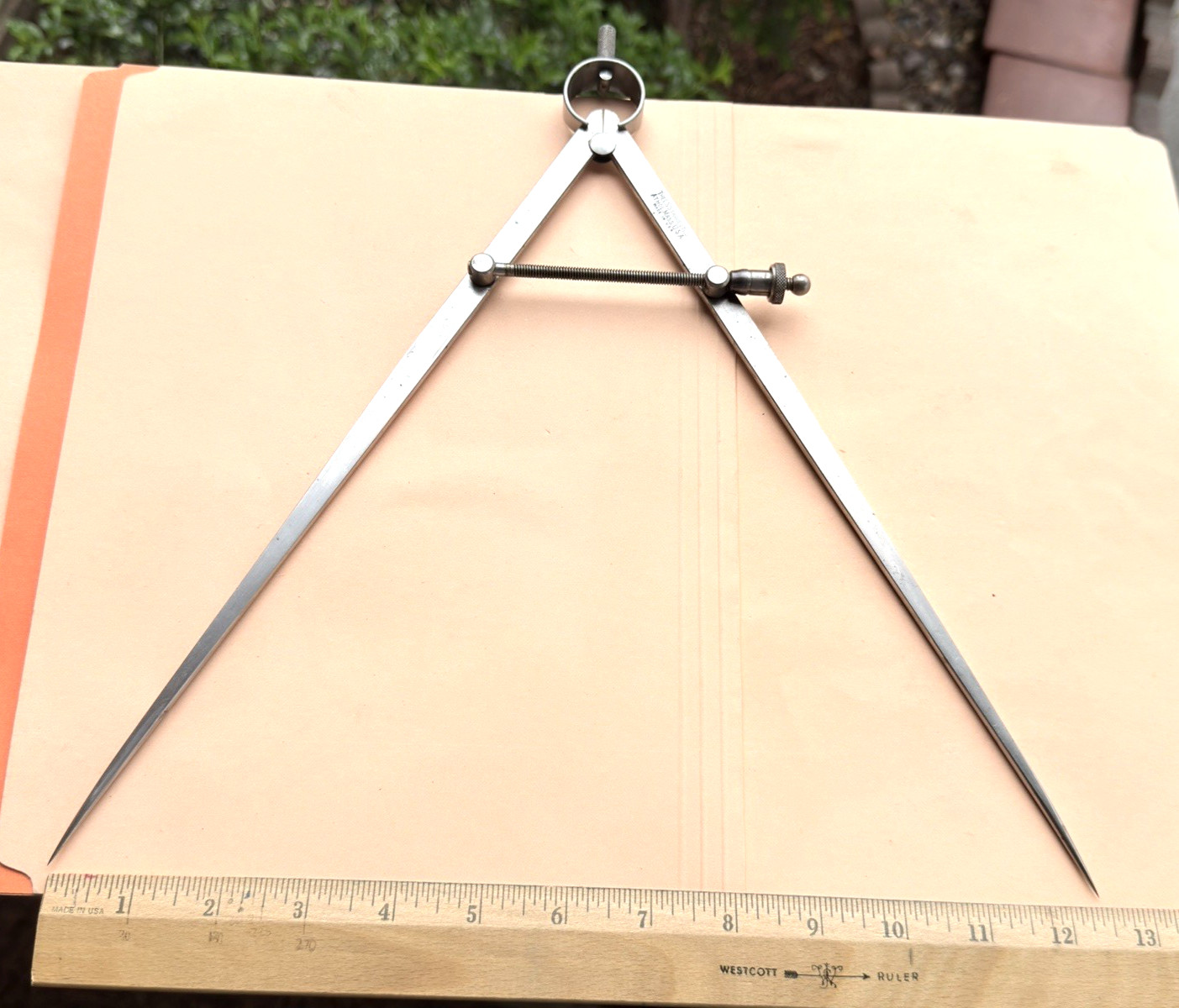 STARRETT No. 83B-12 Spring-Type Dividers W/Flat Legs; 12.0” Size & Capacity.USA