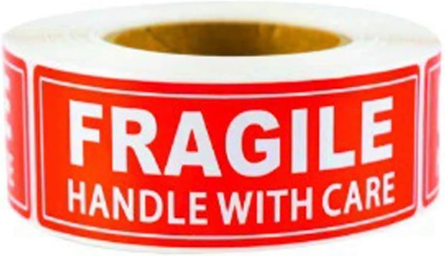 300PCS Fragile Stickers for Shipping Moving,1×3 Inch Small Glass Handle with …