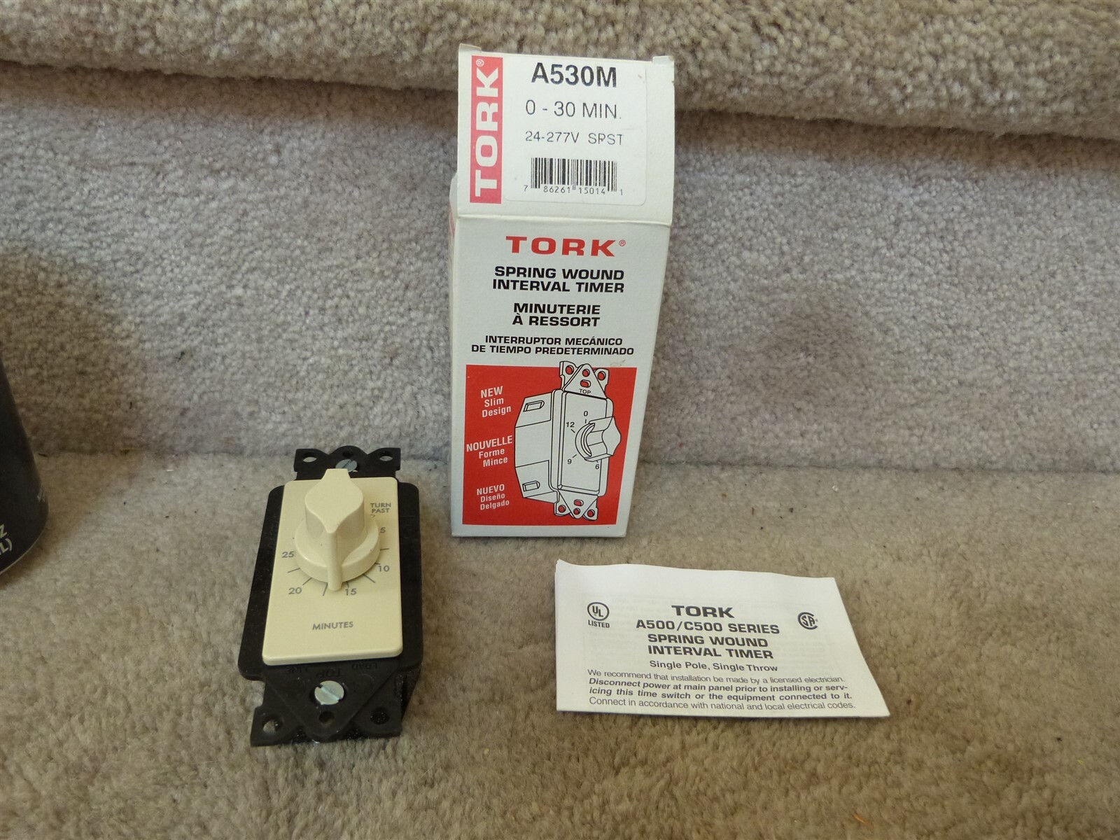 NEW TORK In-Wall Spring Wound Interval Timer A530M 0-30 MIN IVORY