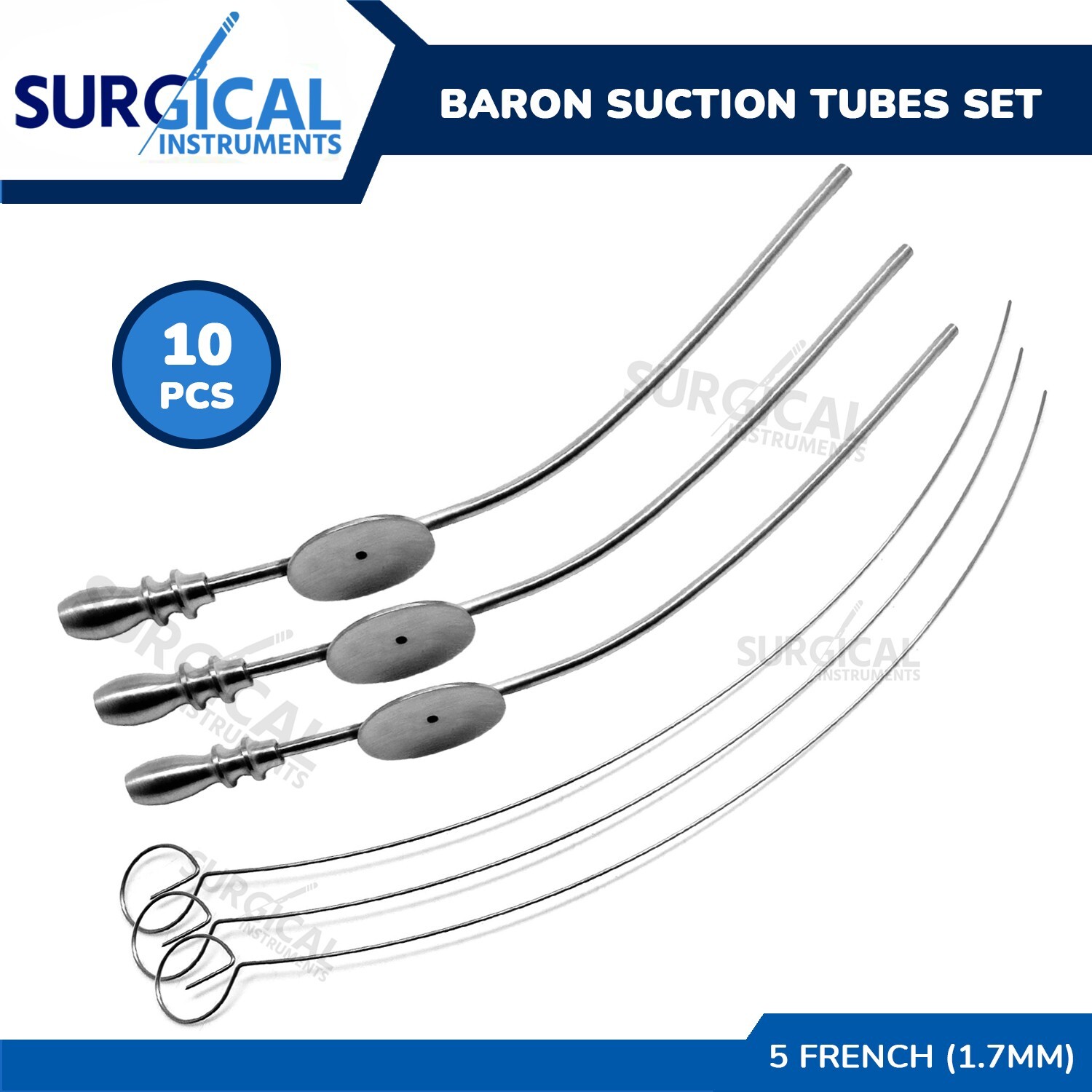 10 pcs BARON Suction Tube 5 French (1.7 mm) Surgical Instruments