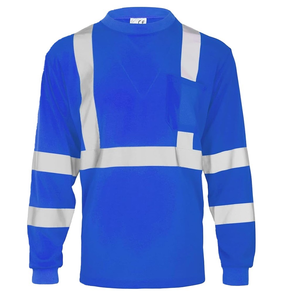 Long Sleeve Safety Shirt for Work, Construction Hi-Vis Two Tone Reflective Wear
