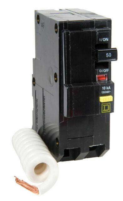 NEW IN BOX Square D QO250GFI Ground Fault Circuit Breaker 2 Pole 50A 120/240V