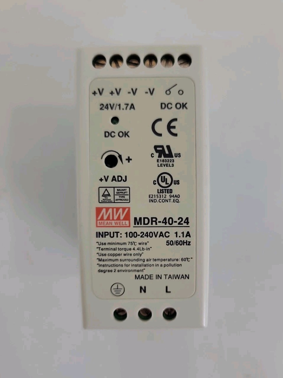 Meanwell MDR-40-24 100-240VAC 1.1A 50/60Hz