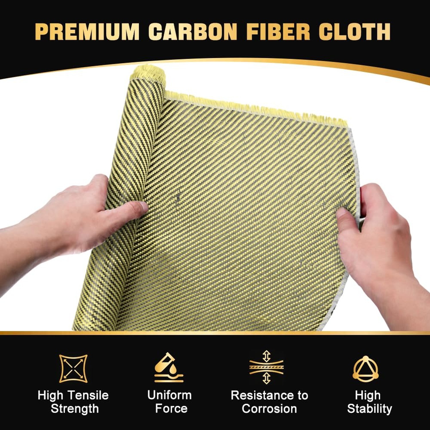 BARTOO 4.9ft x 12″ Carbon Fiber Cloth Roll, 2 x 2 Twill Weave 3k/220g High St…