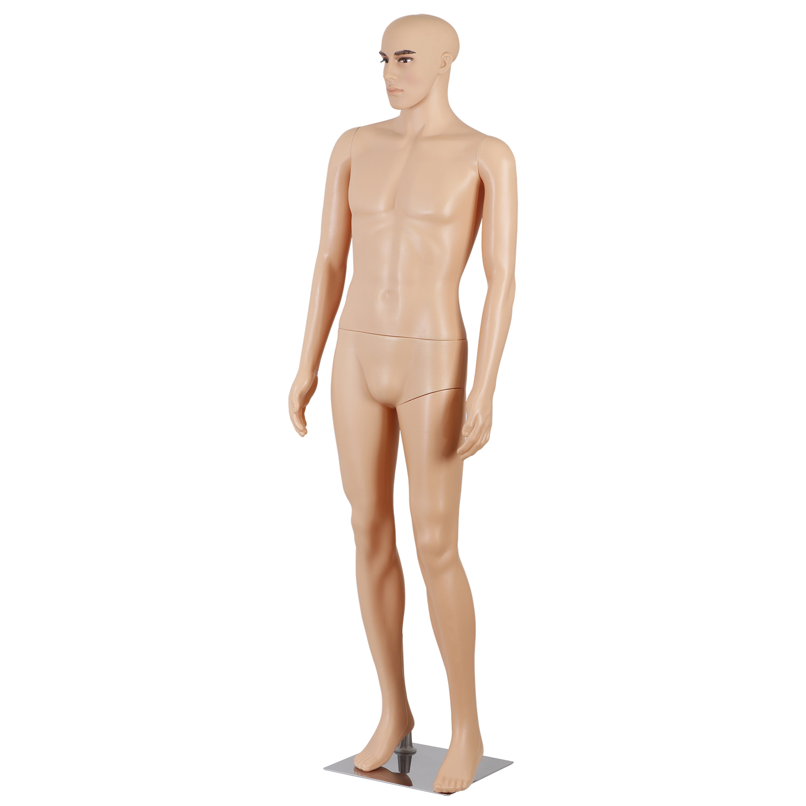 Adjustable Male Mannequin Egghead Plastic Full Body Dress Form Display Base 72″