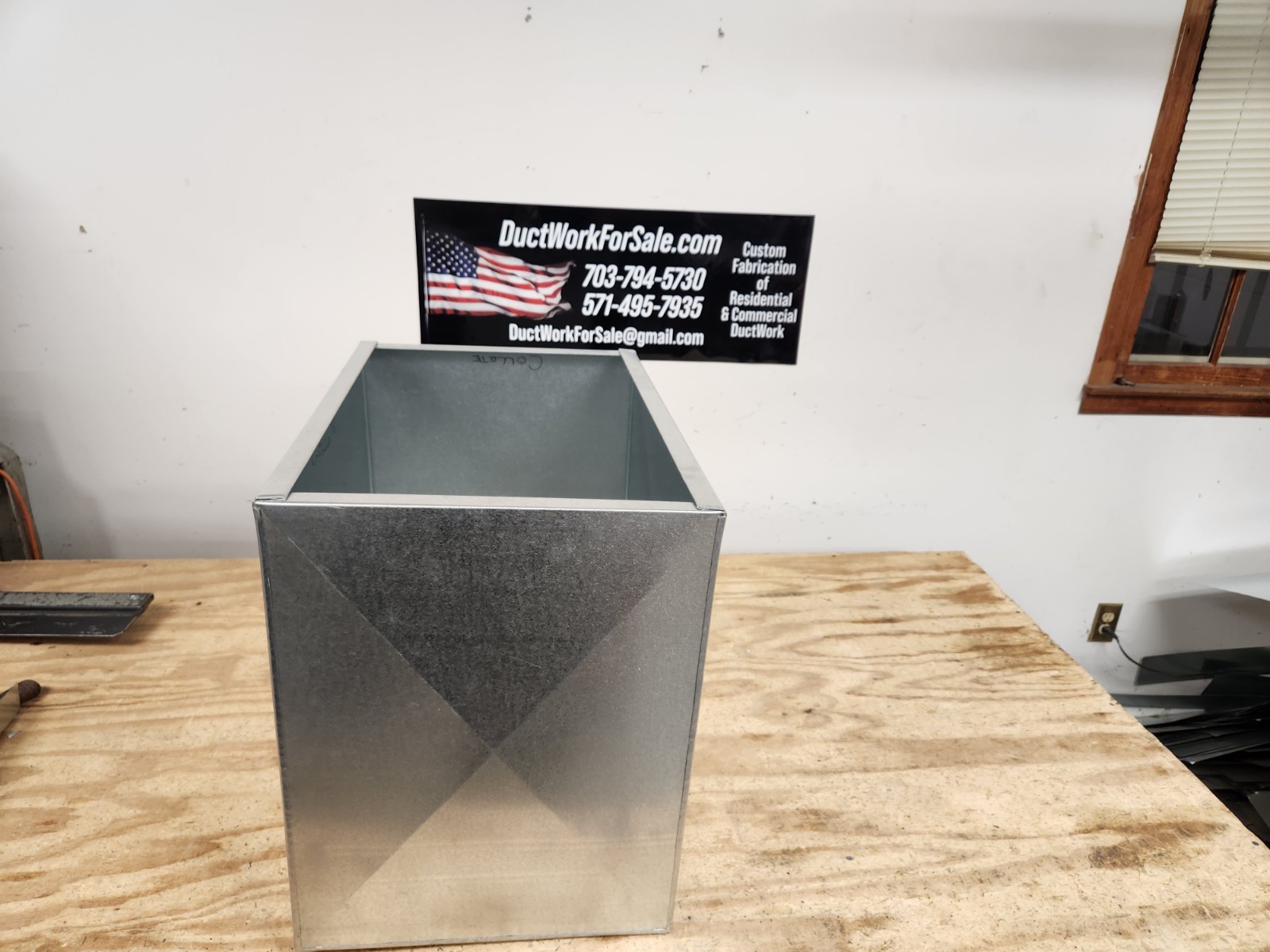 hvac stand return air box duct 17.5″x21″x16″ tall ..22 gauge metal Heavy Duty