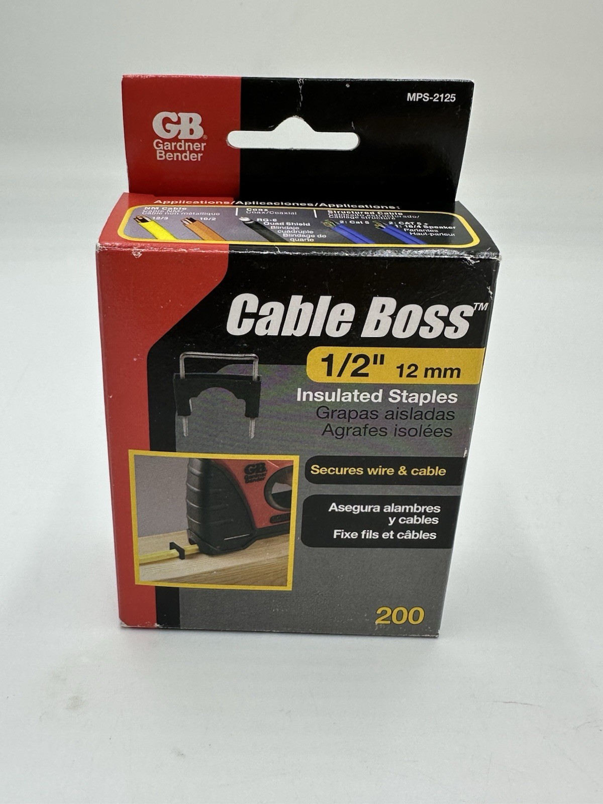 Cable Boss Insulated Staples 200 Pack 1/2″ 12mm